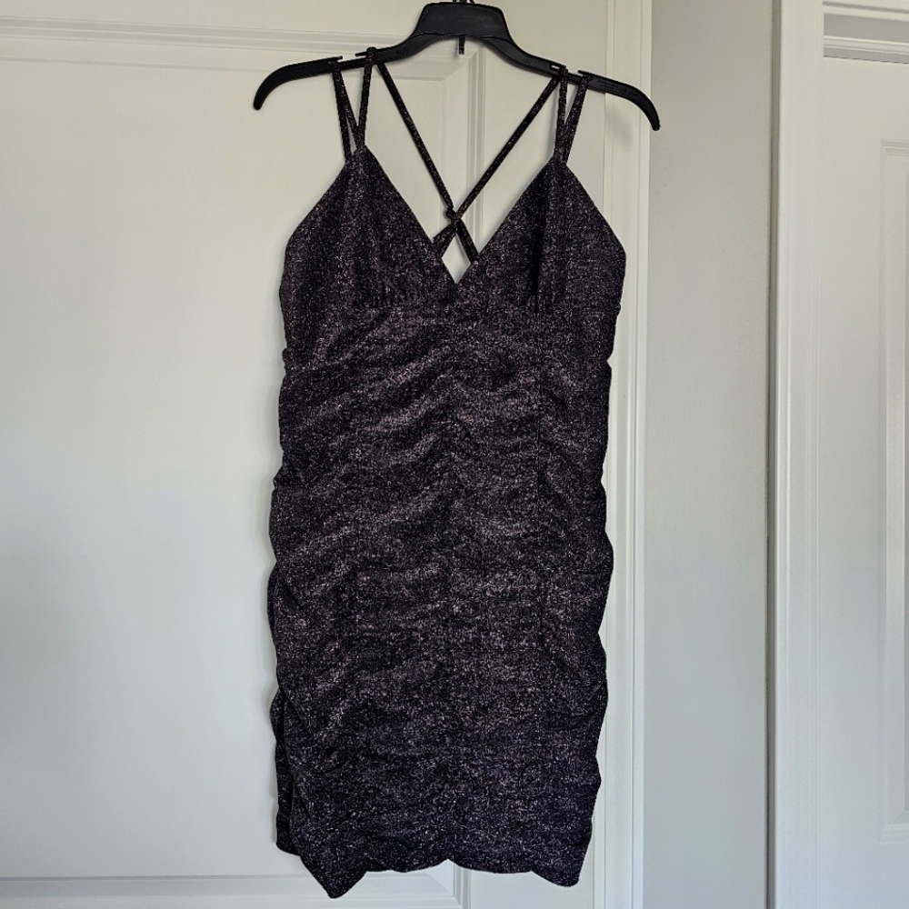 Metallic Black Bodycon Dress